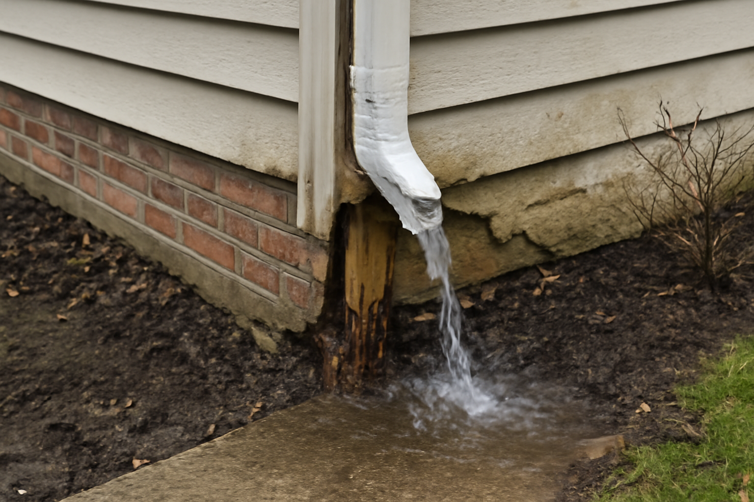 Downspout Failure Water Removal in Taylor Creek, FL